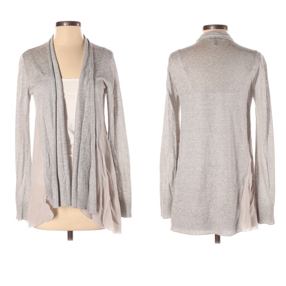 Eileen Fisher Open Linen Silk Panel Cardigan - Picture 2 of 9